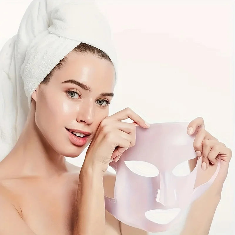 Silicone Mask Cover — Ear-Mounted Reusable Facial Care Tool for Moisturizing & Essence Absorption