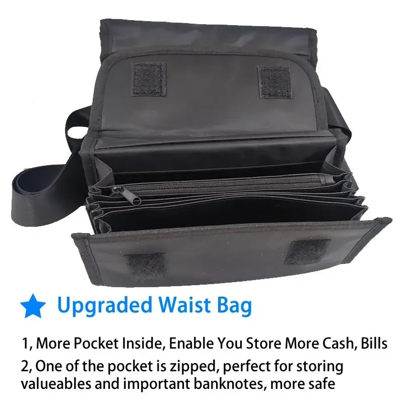6-Slot Euro Coin Dispenser Wallet – Zipper Pocket Driver & Waiter’s Purse, Coin Sorter & Cash Collector