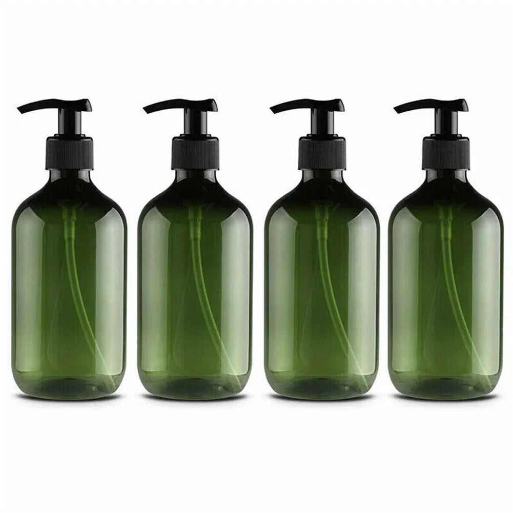 4pcs 500ml Soap Dispenser Pump Bottles – Thickened Refillable Shampoo, Lotion, and Soap Containers for Bathroom