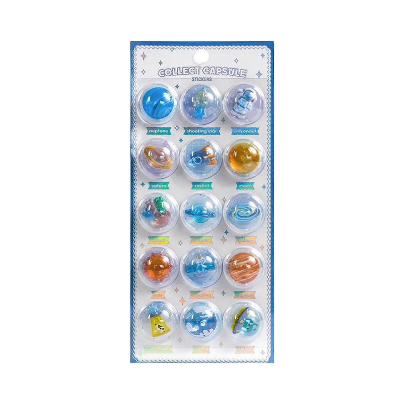 3D Capsule Glue Stickers – Kawaii DIY Diary, Mobile Phone & Camera Decoration, Cute Relief Stickers
