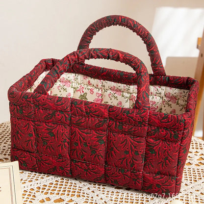 Thickened Cotton Fabric Storage Basket – Small Size Home Organizer for Cosmetics, Toys & Snacks, Household Cloth Storage Bin