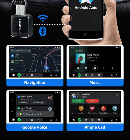 EKIY 2-in-1 Mini Wireless CarPlay & Android Auto Adapter for Cars with Wired Systems
