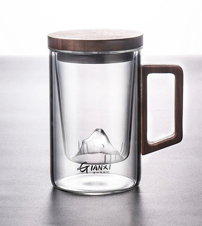 GIANXI High Borosilicate Glass Tea Cup with Belt Filter – Separate Flower Tea Water Cup for Original Tea Making