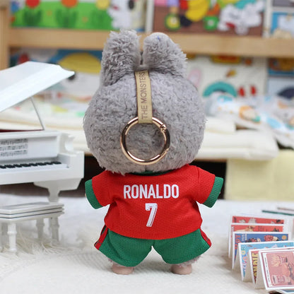 17cm Labubu Football Doll Clothing DIY Vinyl Pendant Toy for Boys – Size 7 Sportswear V1V2 V3