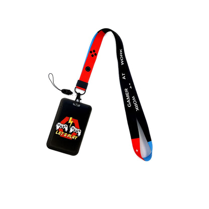 Gamer ID Card Holder Lanyard — Cool Credential Neck Strap & Badge Keychain for Men & Women