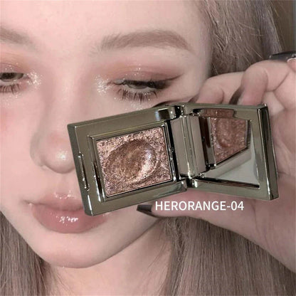 Metallic Glitter Eyeshadow Palette – Sparkling Cream Mousse Shimmer Highlighter in Punk Purple Pearlescent Pigments