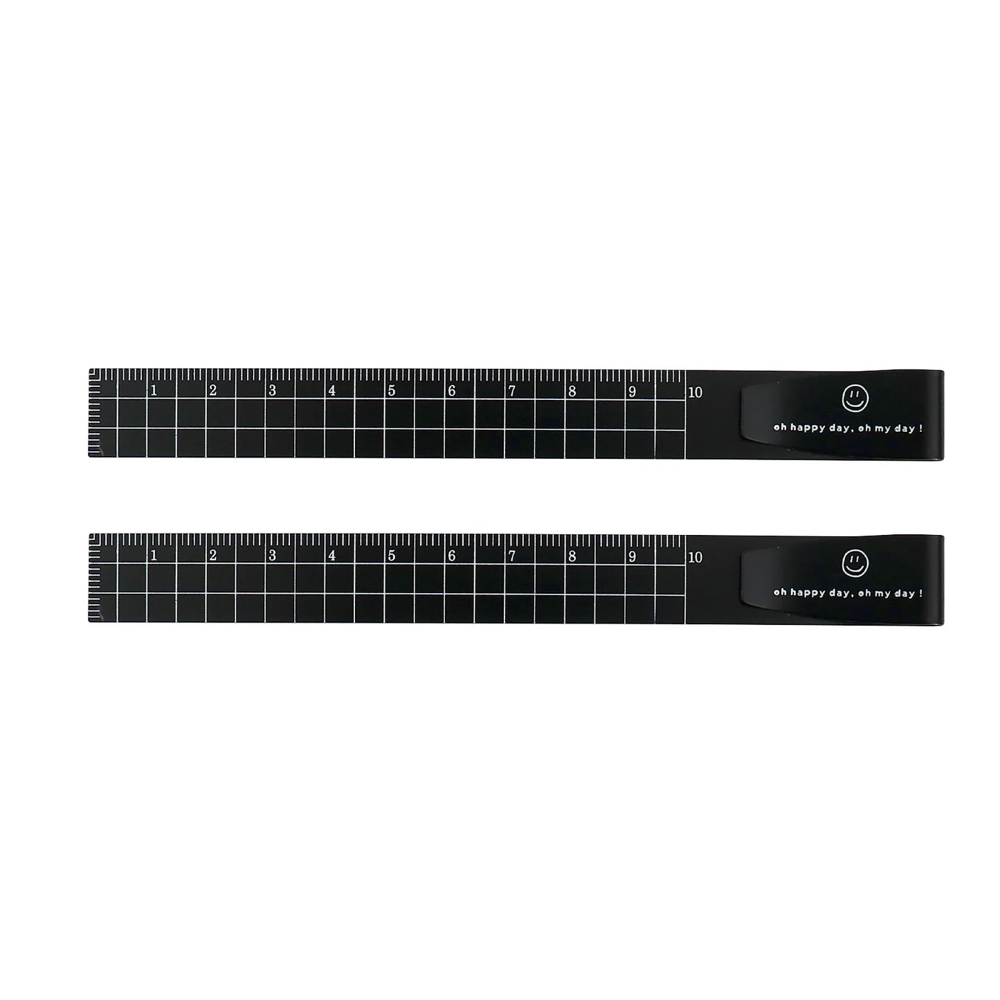 2PCS Metal Bookmark Ruler - 10cm Aluminum Double-Sided Metric Measuring Scale Tool