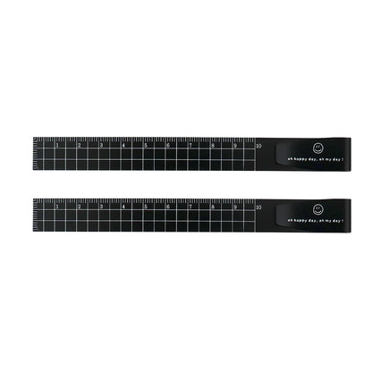 2PCS Metal Bookmark Ruler - 10cm Aluminum Double-Sided Metric Measuring Scale Tool