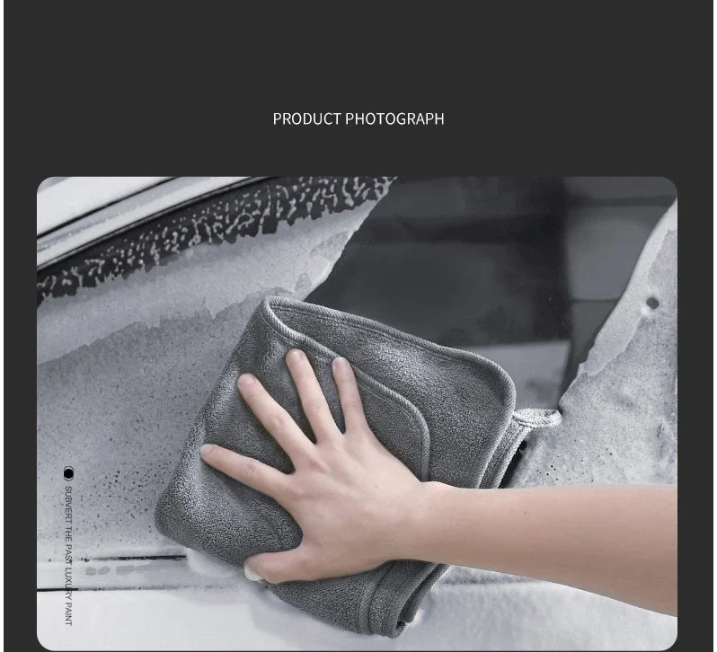 High-End Microfiber Car Wash Towel – Auto Cleaning, Drying & Detailing Cloth with Hemmed Edges for Car Care