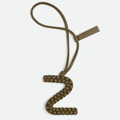 Woven Leather Letter Bag Charm – Luxury Handwoven Pendant Ornament for Women’s Handbags, Fashionable Bag Decoration Accessory