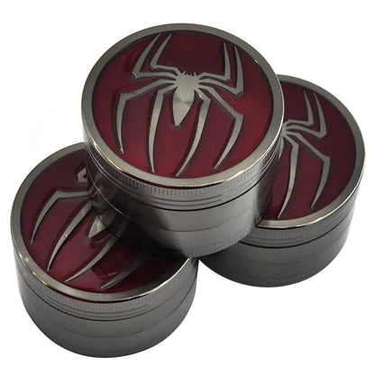 Spider 4 Layer Metal Herb Grinder – 50mm Manual Spice and Pepper Mill, Golden Black Accessories Gift for Men