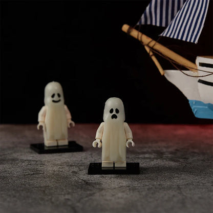 Halloween Horror Building Blocks – Luminous Smiling & Crying Ghost Action Figure Toy for Kids