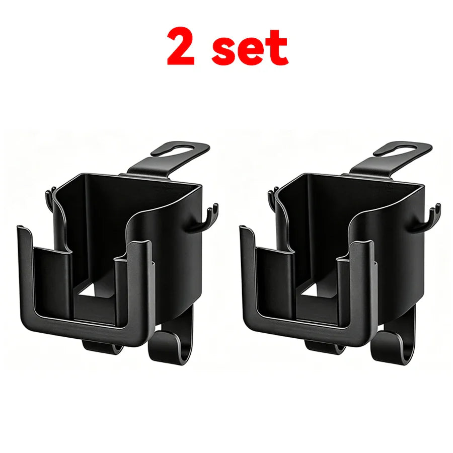 2-Pack Car Seat Back Organizer – Cup Holder, Hook & Phone Bracket Rear Storage for Water Bottle, Phone & Car Interior Accessories