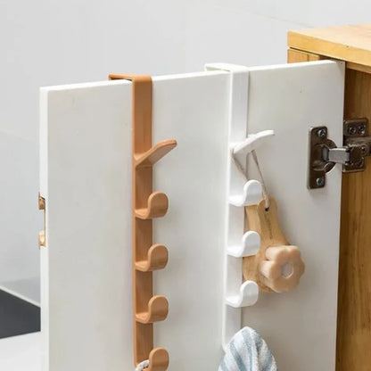 Houseeker 6-Hook Hat Holder — L-Shaped Wall Mount Rack for Baseball Caps & Belts
