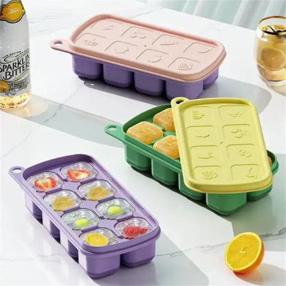 Food-Grade Silicone Ice Molds – Baby & Home Ice Storage Boxes with Lid, Freezing Kitchen Tools