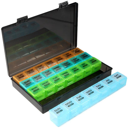 Monthly Pill Organizer – 28-Day Moisture-Resistant Case with Dust-Proof Box for Pills, Vitamins, and Fish Oil