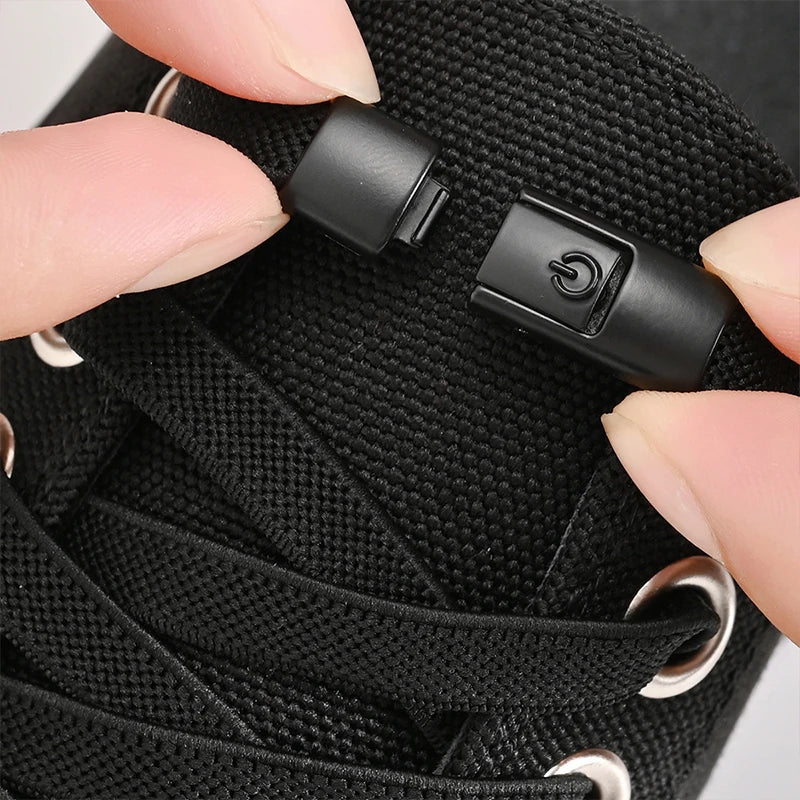 8mm No-Tie Elastic Shoelaces – Press Lock Flat Laces for Sneakers, Kids & Adults