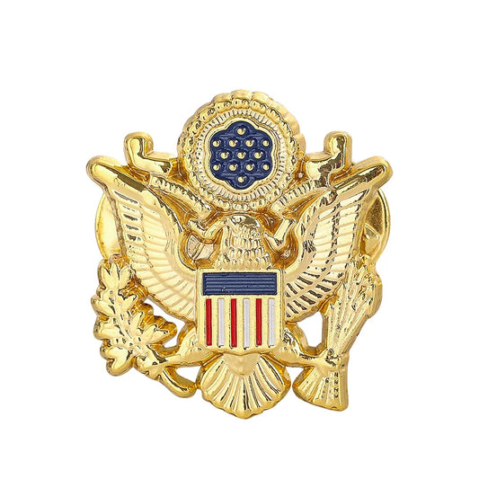 Stainless Steel USA Emblem Brooch – Classic American Eagle Enamel Lapel Pin for Bags, Clothes, Jackets, and Fashion Jewelry