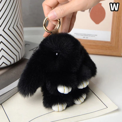 15cm Rabbit Fur Keychain - Soft Bag & Car Pendant Charm for Women, Jewelry Accessory Gift