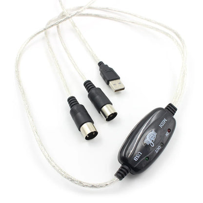 USB MIDI Cable Interface - USB to MIDI IN/OUT Converter Adapter for Keyboard, PC Audio & Music Recording