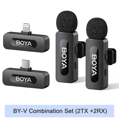 BOYA BY-V Wireless Lavalier Microphone – Professional Mini Mic for iPhone, iPad, Android, Live Broadcast, Gaming, Recording & Vlog