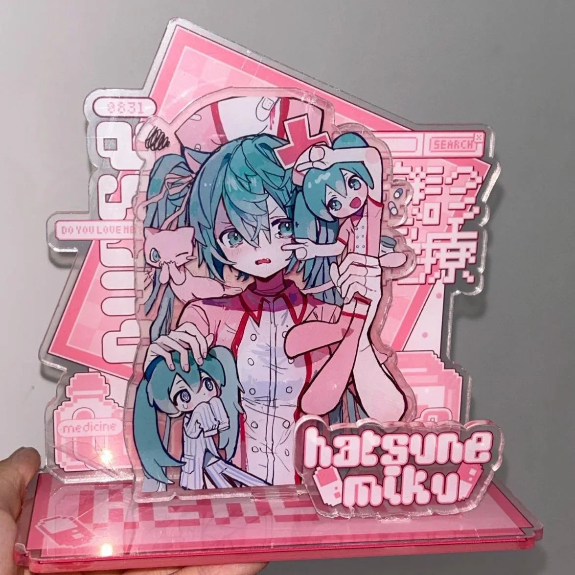 Hatsune Miku Acrylic Standing Sign – Cute Anime Cartoon Ornament with Originality Personality Bracket, Perfect Xmas Gift