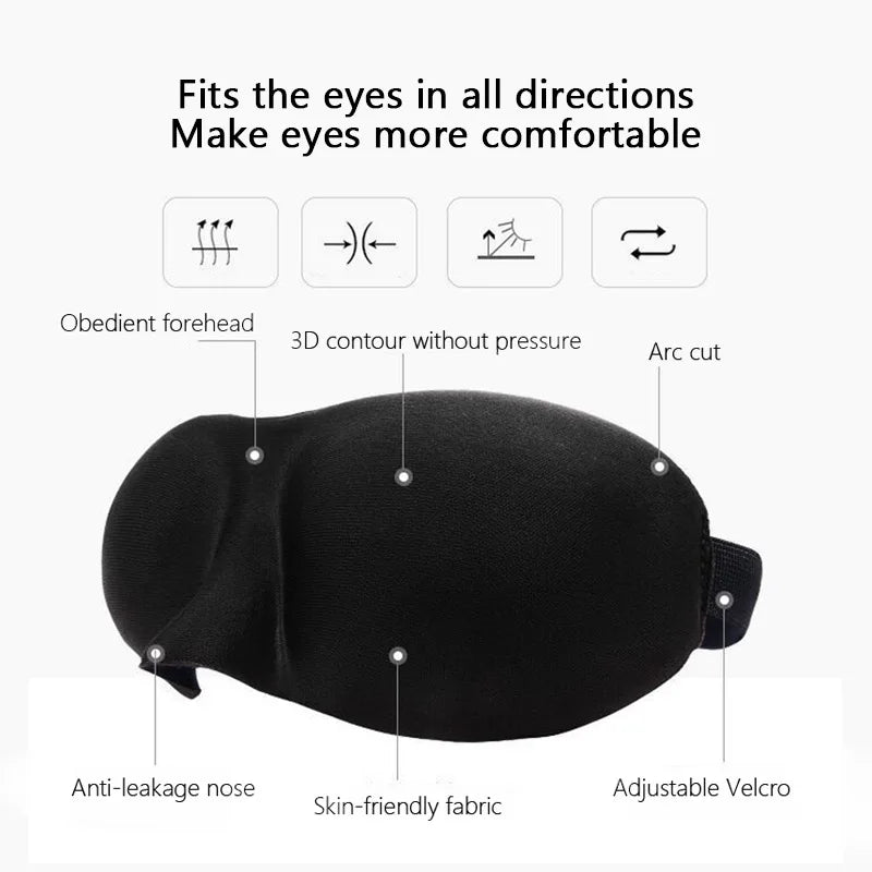 3D Sleeping Eye Mask – Soft Padded Travel Blindfold for Rest, Relaxation & Eye Comfort