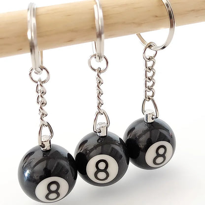 Creative Billiard Pool Keychain – Lucky Black 8 Ball 25mm Resin Jewelry Gift