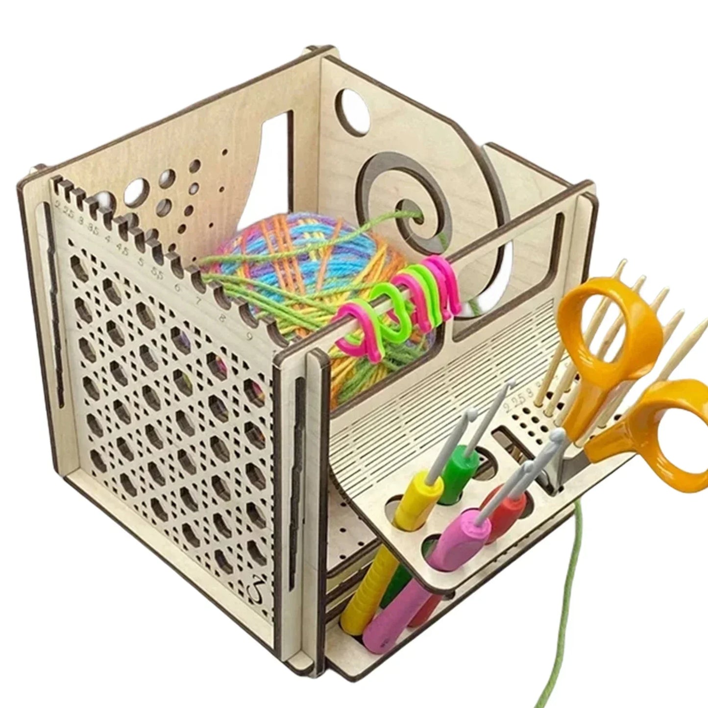 DIY All-in-One Wooden Yarn Bowl – Crochet Organizer & Knitting Storage Dispenser, Ideal for Yarn and Thread
