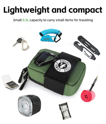 ULAC 0.5L Waterproof Bicycle Saddle Bag — Mini Shockproof MTB Seatpost Rear Pack Tail Pouch