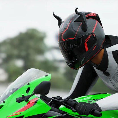 2Pcs Motorcycle Helmet Devil Horns – Stylish Motorbike Helmet Accessories with Suction Cups