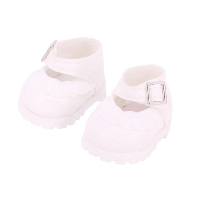 3.8cm Doll Shoes for 17cm Labubu Doll — Solid Color Lace-Up Canvas PU Shoes, Doll Clothing Accessories & Girl’s Toy Gift