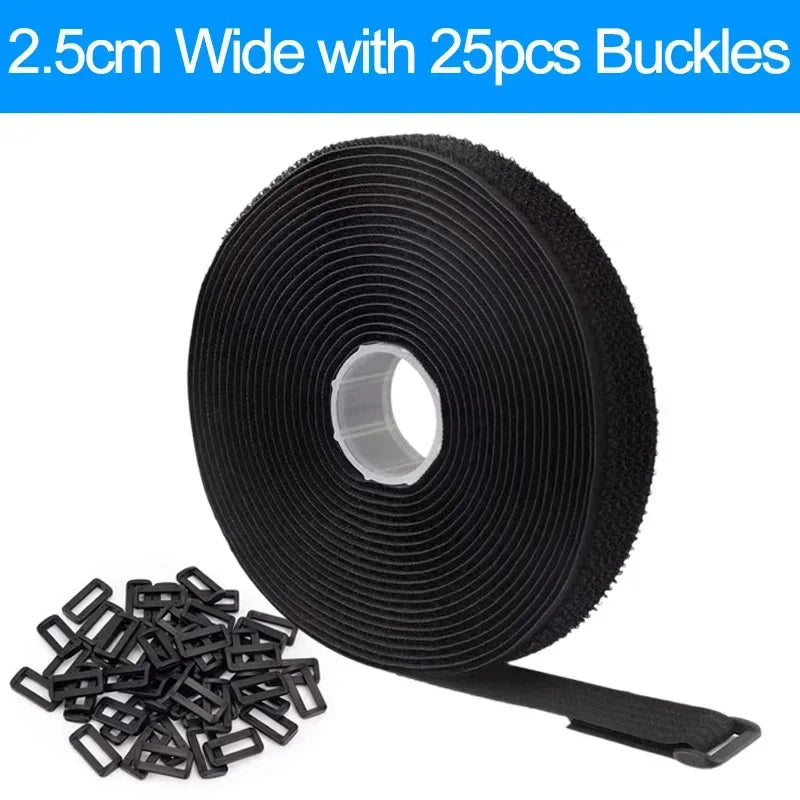 Reusable Nylon Hook & Loop Cable Ties – Adjustable Self-Adhesive Fastening Straps for Cord Management (5M/10M)