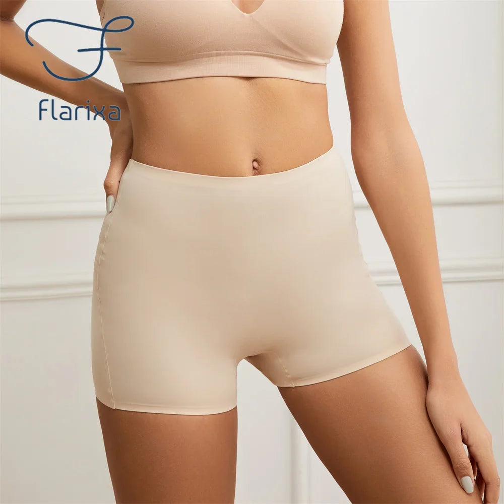 Flarixa Seamless Women’s Boxer Briefs - High Waist Anti-Chafing Boyshort Panties for Comfortable Everyday Wear