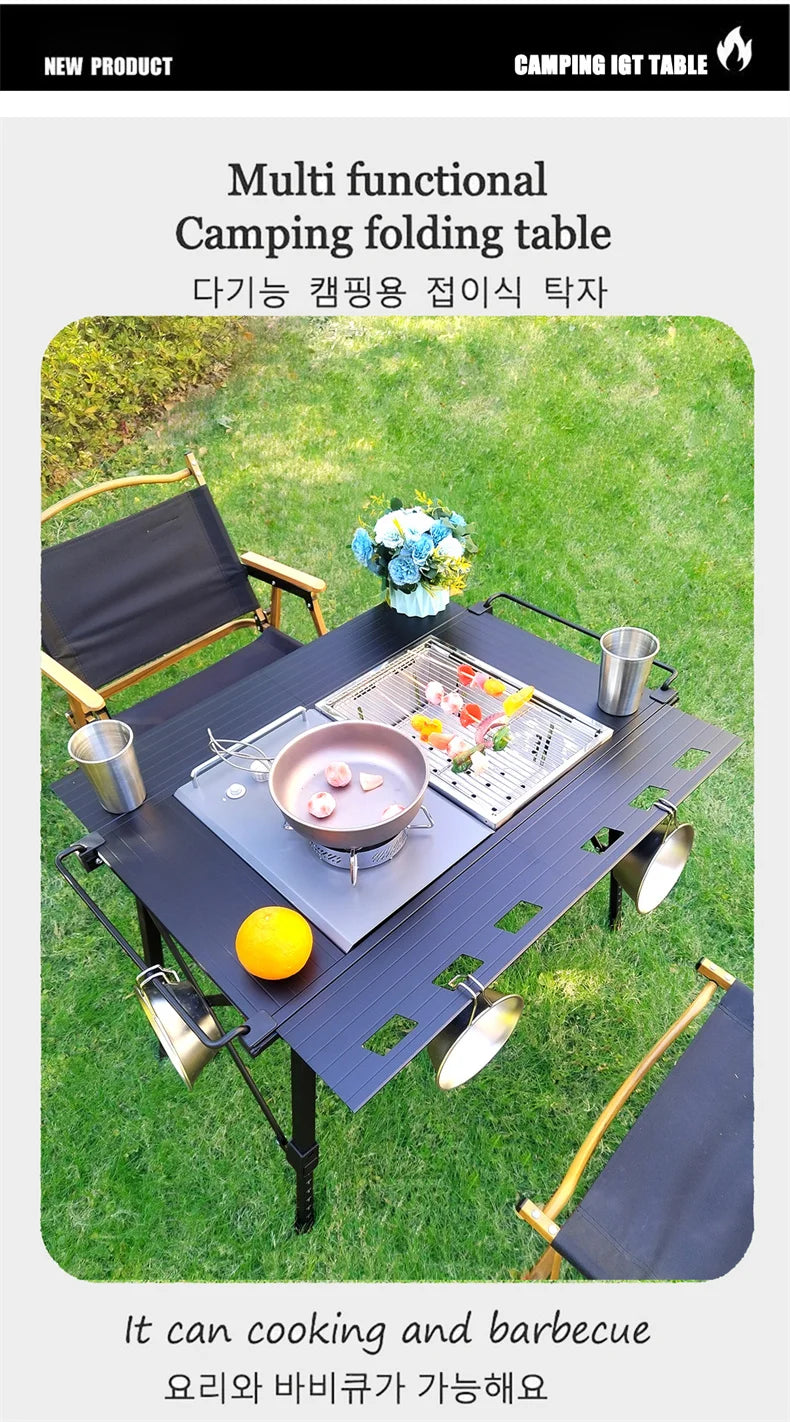 Lohascamping Folding IGT Table – Lightweight Portable Roll-Up Table with Adjustable Legs for Camping, BBQ & Outdoor Cooking