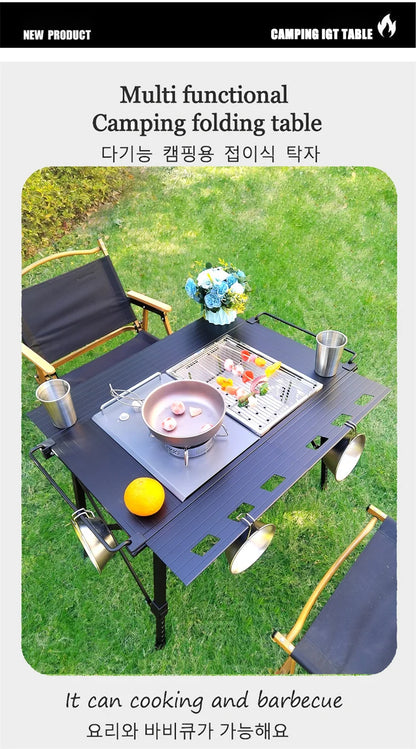 Lohascamping Folding IGT Table – Lightweight Portable Roll-Up Table with Adjustable Legs for Camping, BBQ & Outdoor Cooking