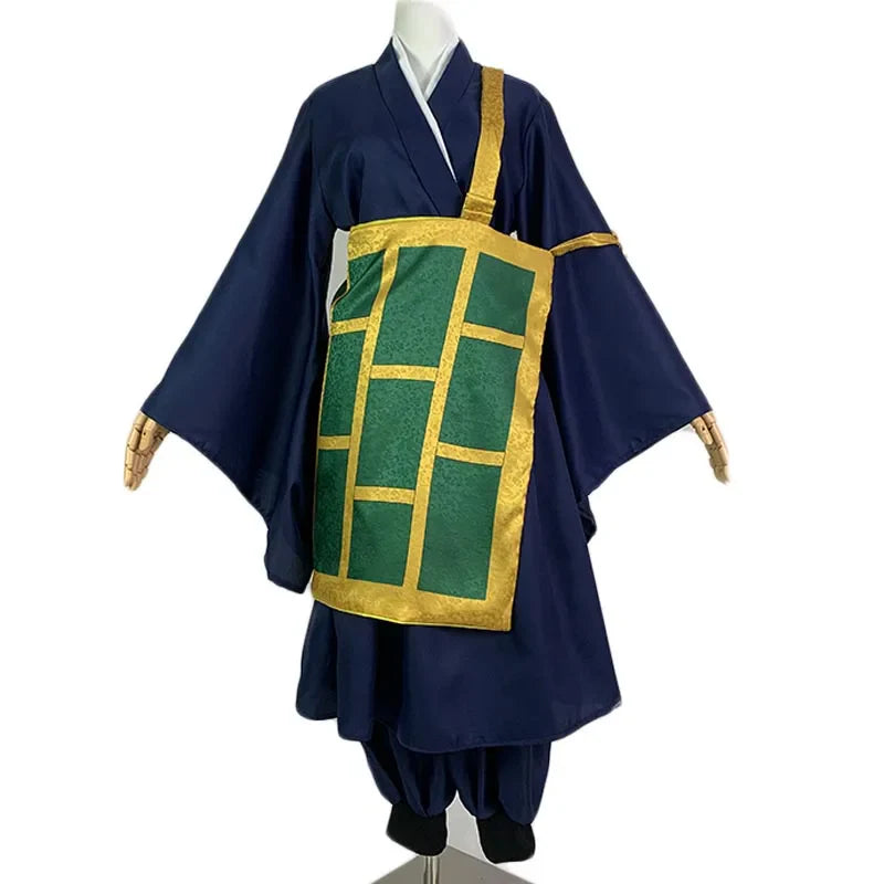 Geto Suguru Cosplay Costume — Black & Blue Kimono School Uniform Anime Outfit for Men & Women Halloween