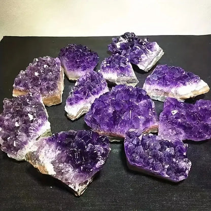 2PCS Natural Amethyst Healing Crystals — Energy Stones for Spiritual Treatment & Home Decoration