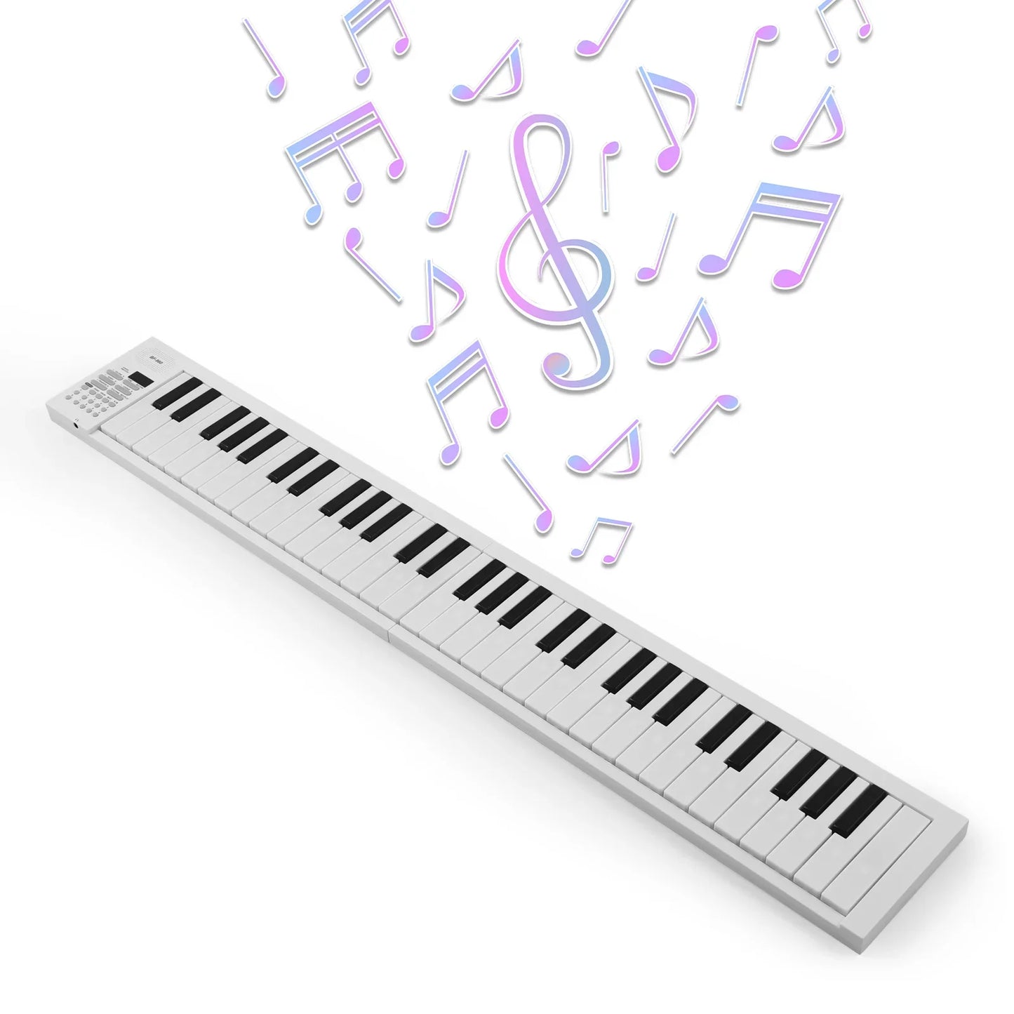 61 Key Foldable Electronic Piano Keyboard, Multifunctional with LED Display & Built-in Battery, Digital Piano