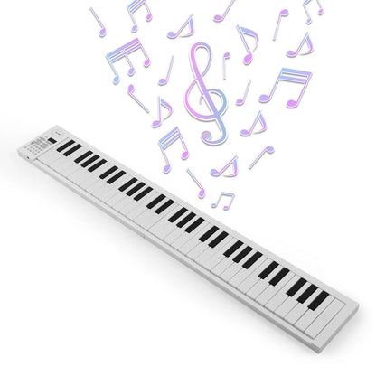 61 Key Foldable Electronic Piano Keyboard, Multifunctional with LED Display & Built-in Battery, Digital Piano