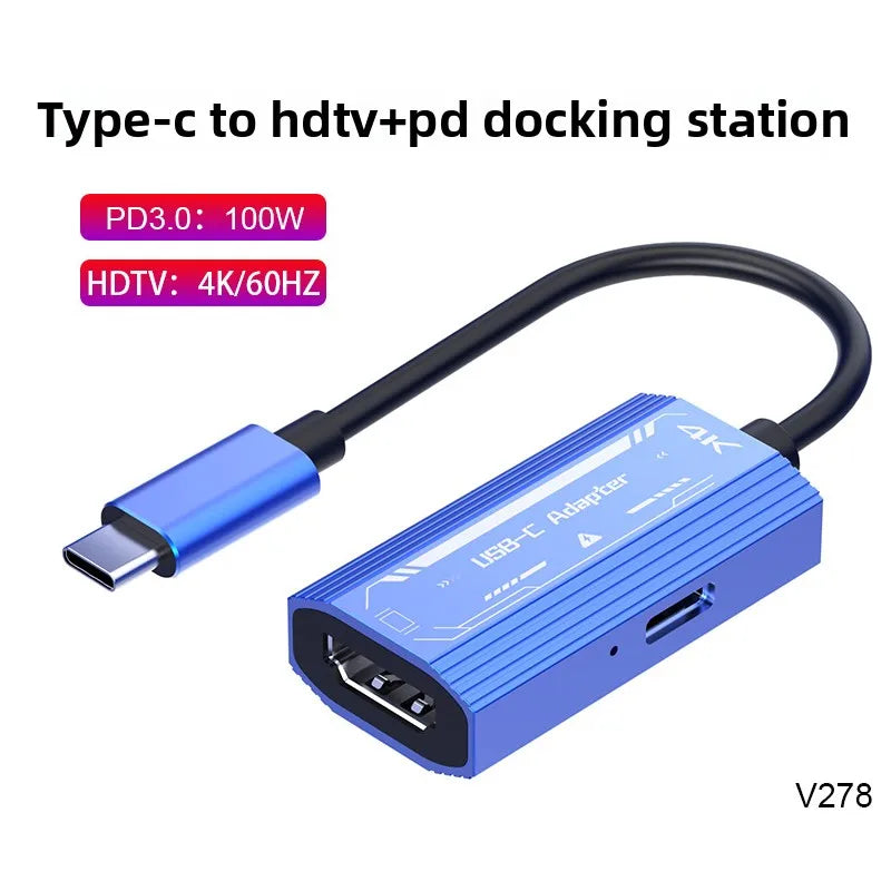 AR Glasses Hub Multi-Device USB-C to HDMI Adapter – Type-C Video Converter with Charging Support for XREAL, RayNeo & Nintendo Switch