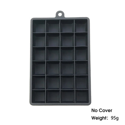 24-Hole Silicone Ice Tray — Square Mold for Ice, Food, Cheese, Jelly, with or without Lid