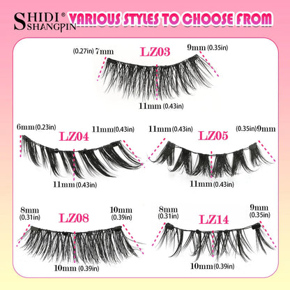 Reusable Magnetic Eyelashes Set – Natural Curly Fluffy False Lashes with Tweezers, No Glue Needed Makeup