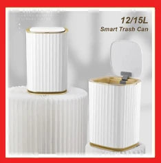 7/9L Automatic Sensor Trash Can – Smart Induction Garbage Bin with Roman Striped Design for Bathroom & Kitchen
