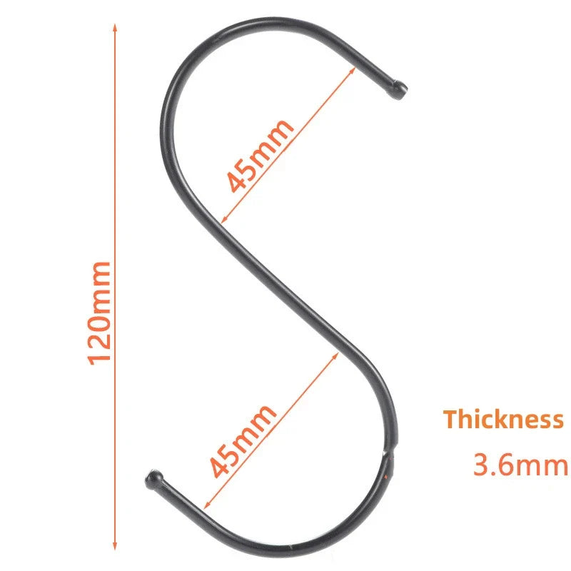 10/50pcs Metal S-Shape Hooks – Multi-Function Hangers for Kitchen, Bathroom, Bedroom, Clothes, Bags & Plants