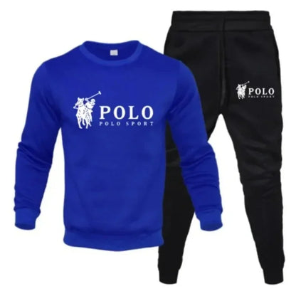 Men’s Autumn Winter Sweatshirt & Jogger Set – Round Neck Casual Sportswear Outfit for Outdoor Fitness & Daily Wear