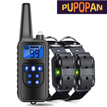 Rechargeable Electric Dog Training Collar with Detachable Anti-Bark Control, Vibration Training & Clicker for All Dog Breeds