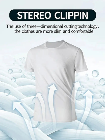7-Pack Men's White T-Shirts - Ultra-Light Quick-Dry Breathable Gym & Fitness Tees