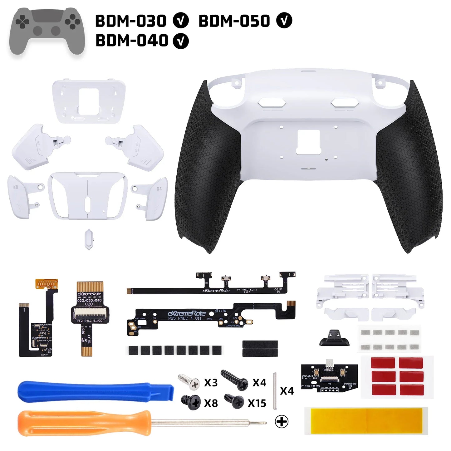 eXtremeRate RISE4 Plus MAX Back Button Kit – Remappable PS5 Controller Accessory with Clicky Trigger Stop & Rubberized Grip