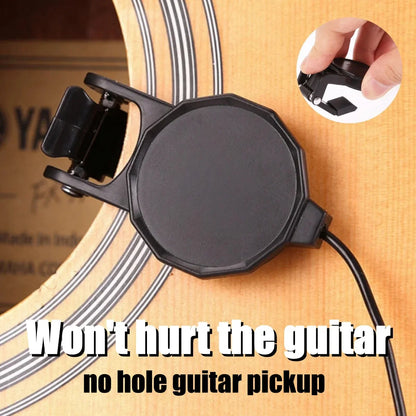 Clip-On Audio Jack Pickup – 2.5M Sound Transducer for Acoustic Guitar, Mandolin, Bouzouki, Violin, Banjo & Ukulele